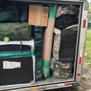 Orange and Blue Moving Logo