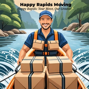Happy Rapids Moving Logo